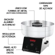 Máquina de Algodão Doce Saro 220V Aço Inox com Capacidade Até 180 Algodões Doces por Hora Regulador de Potência AD22